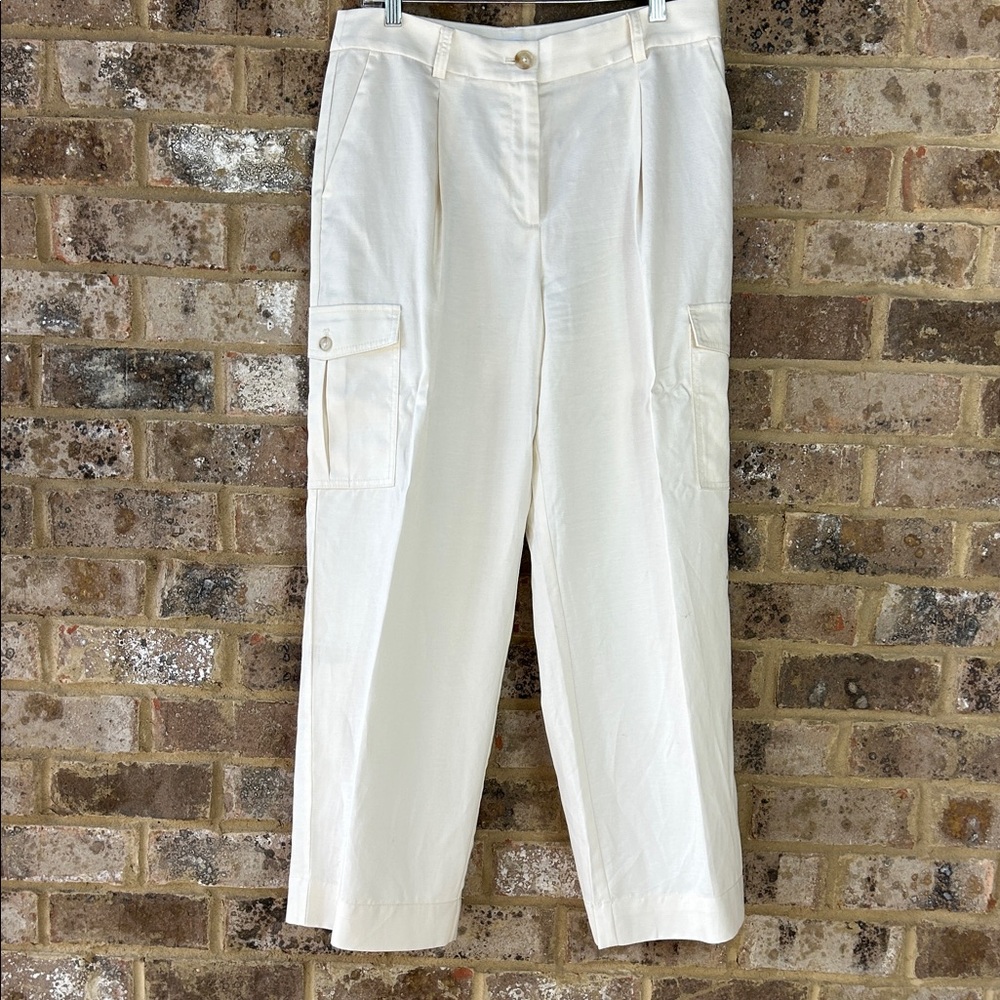 LOFT Cream Cargo Trousers